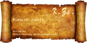 Kuncze Zsolt névjegykártya